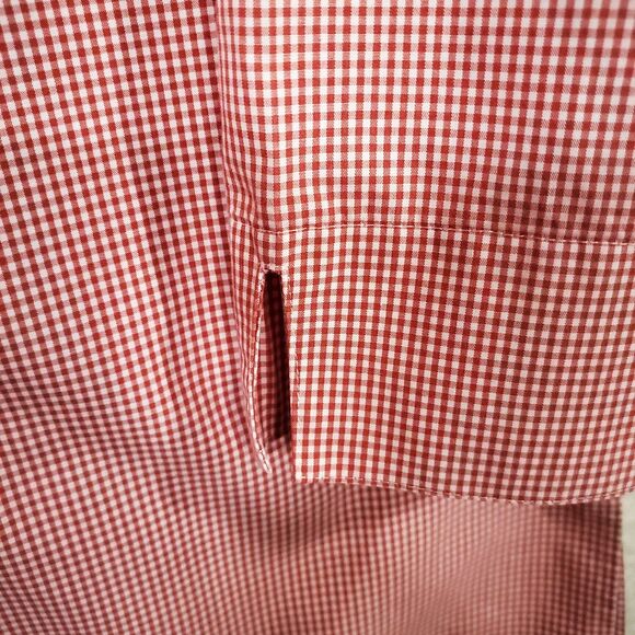 Liz Claiborne Liz Sport Button Up Shirt Top Red Check No-Iron 100% Cotton Size M - Picture 6 of 15